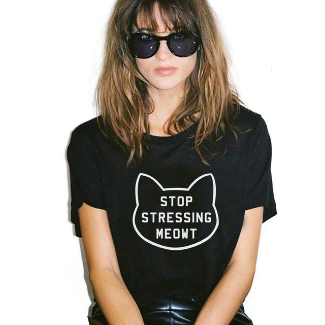 Stop Stressing MEOWT Short Sleeve Tee