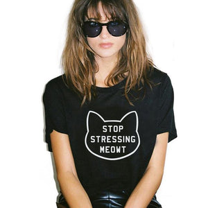 Stop Stressing MEOWT Short Sleeve Tee