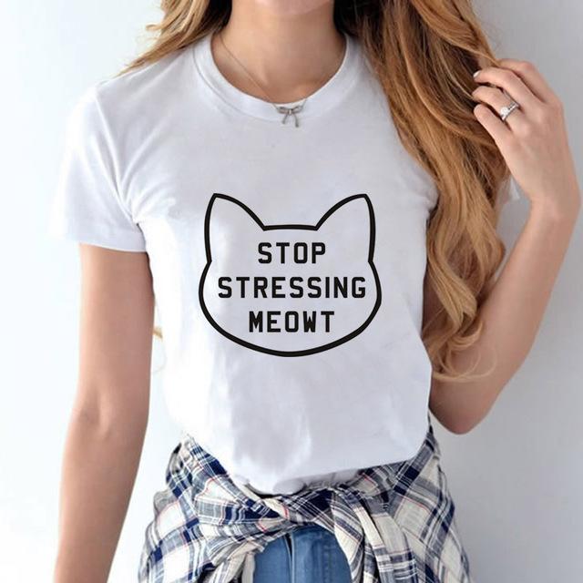 Stop Stressing MEOWT Short Sleeve Tee