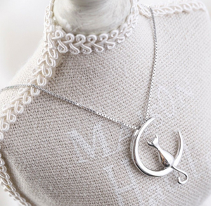 Cat on the Moon Pendant Necklace