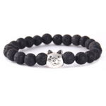 Cat Lover's Lava Bead Bracelet
