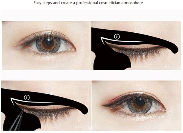 Set of 2 Professional Makeup Cat Eyeliner and Eye-shadow Stencil