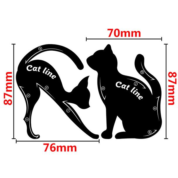 Set of 2 Professional Makeup Cat Eyeliner and Eye-shadow Stencil