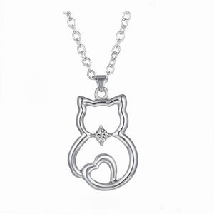 Beautiful White & Black Cat Pendant Necklaces in 8 Unique Designs