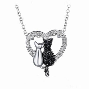Beautiful White & Black Cat Pendant Necklaces in 8 Unique Designs