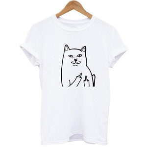 Fluff You Middle Finger Cat T-Shirt (2 Colors)