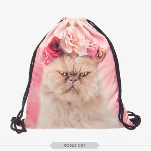 Space Cats 3D  Drawstring Bag/Mini Backpack (11 Designs)