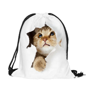 Space Cats 3D  Drawstring Bag/Mini Backpack (11 Designs)