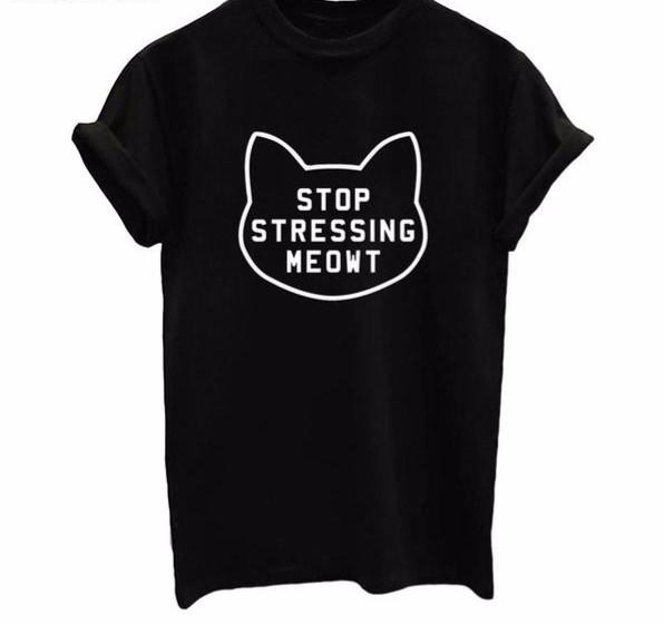 Stop Stressing MEOWT Short Sleeve Tee