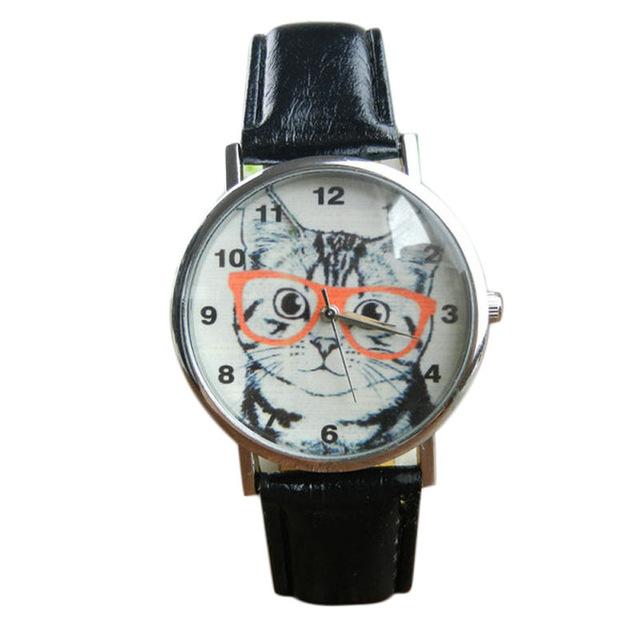 Retro Cat with Glasses Watch (4 Colors)