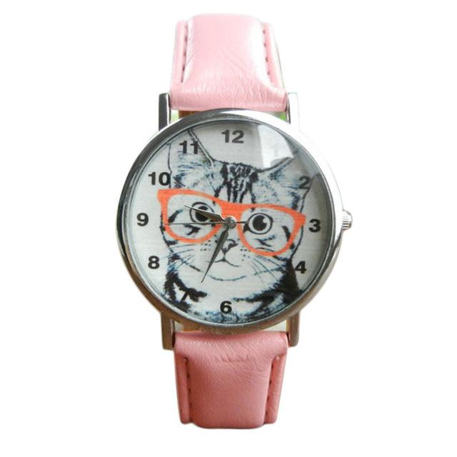 Retro Cat with Glasses Watch (4 Colors)