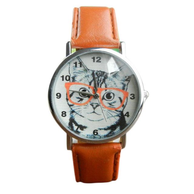 Retro Cat with Glasses Watch (4 Colors)