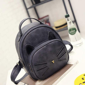 Stylish Leather Cat Face Backpack (4 Colors)