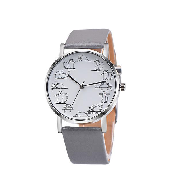 "Cat Time" Analog Alloy Quartz Wrist Watch (5 Colors)