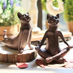 Beautiful Meditating Feline Statue