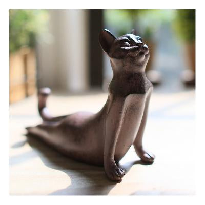 Beautiful Meditating Feline Statue