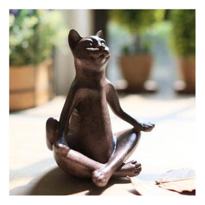 Beautiful Meditating Feline Statue