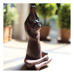 Beautiful Meditating Feline Statue