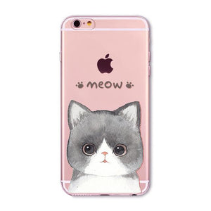Adorable Transparent Soft Silicone Cat Iphone Case (12 Designs)