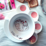 Ceramic Lazy Cat Teacup and Paw Shaped Saucer