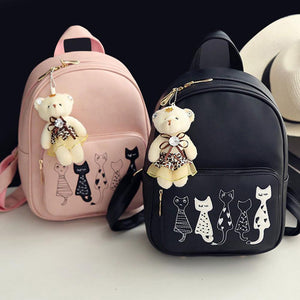 4pc Leather Backpack & Purse Set