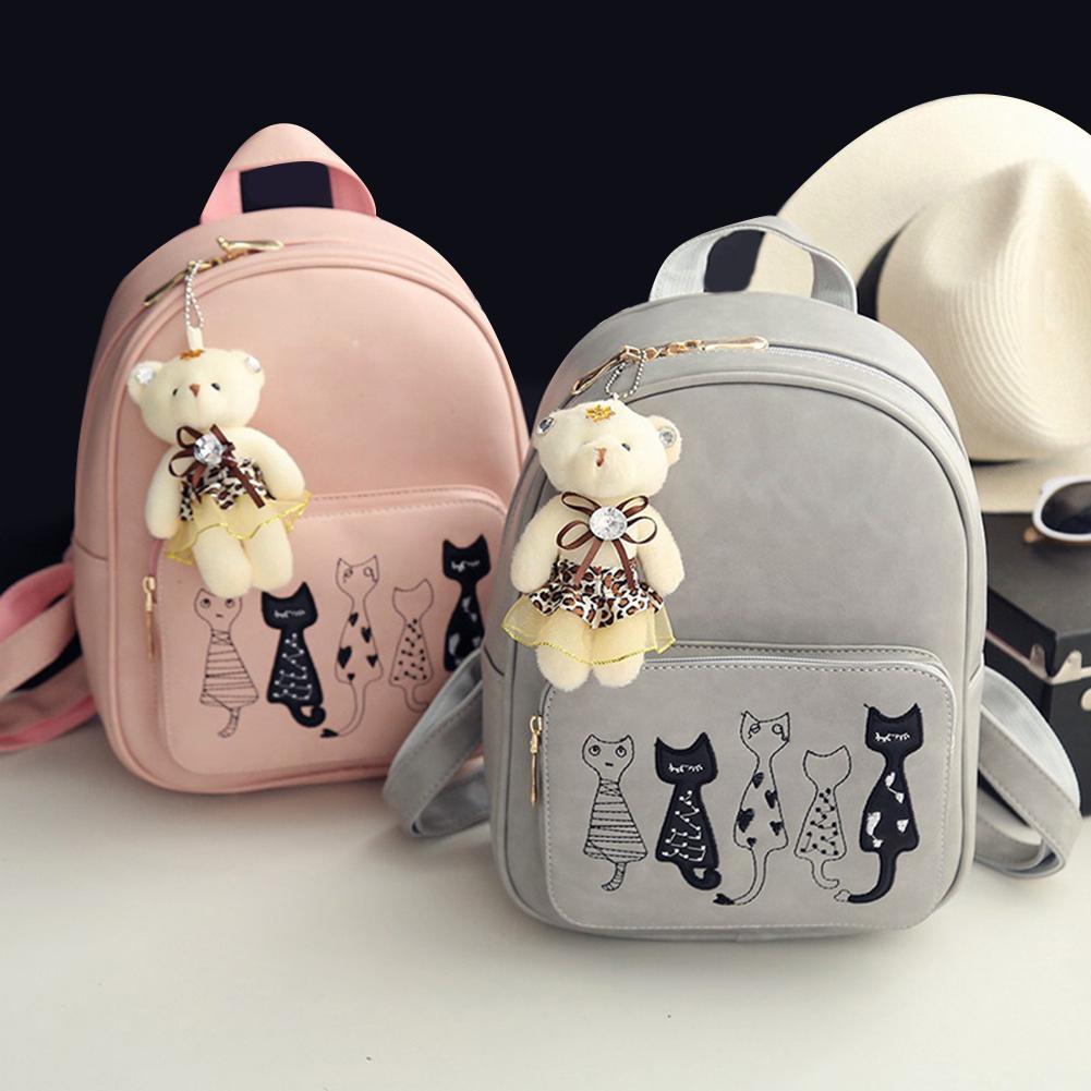 4pc Leather Backpack & Purse Set