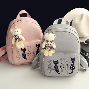 4pc Leather Backpack & Purse Set