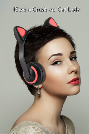 Bluetooth LED Stereo Cat Ears Headphones