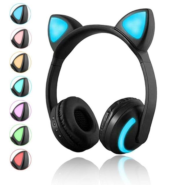 Bluetooth LED Stereo Cat Ears Headphones